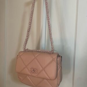 NEW Elegant Pink Quilted Shoulder Bag